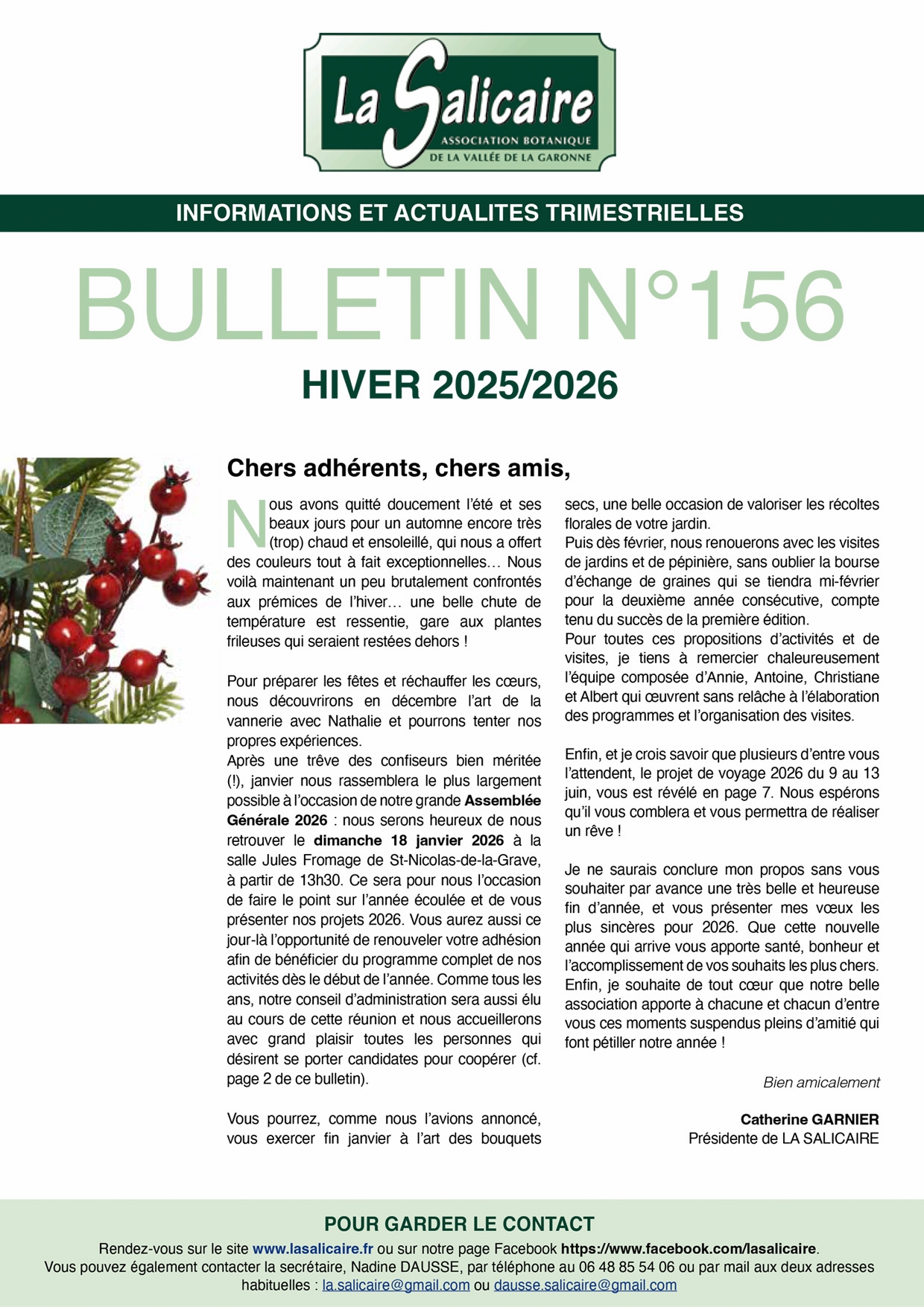 Le bulletin trimestriel